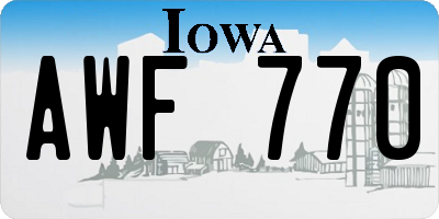 IA license plate AWF770