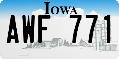 IA license plate AWF771