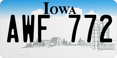 IA license plate AWF772