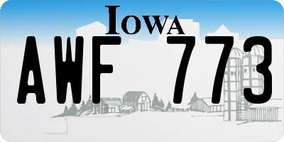 IA license plate AWF773
