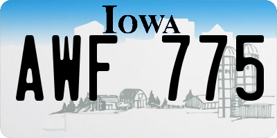 IA license plate AWF775