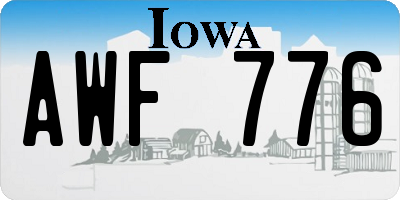IA license plate AWF776
