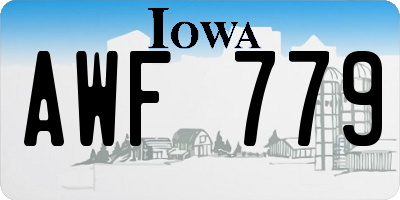 IA license plate AWF779
