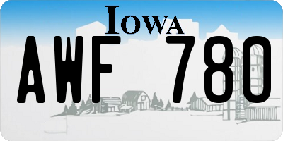 IA license plate AWF780