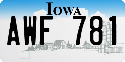 IA license plate AWF781