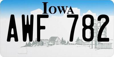 IA license plate AWF782