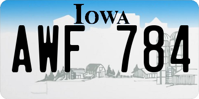 IA license plate AWF784