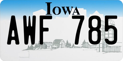 IA license plate AWF785