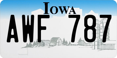 IA license plate AWF787