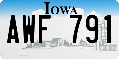 IA license plate AWF791