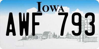 IA license plate AWF793