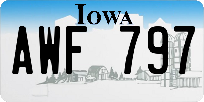 IA license plate AWF797