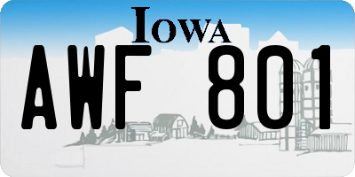 IA license plate AWF801