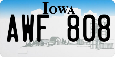 IA license plate AWF808