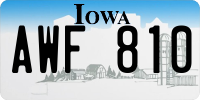 IA license plate AWF810