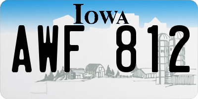IA license plate AWF812
