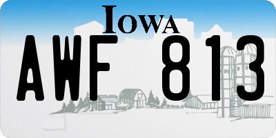 IA license plate AWF813