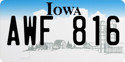 IA license plate AWF816