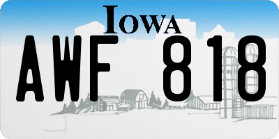 IA license plate AWF818