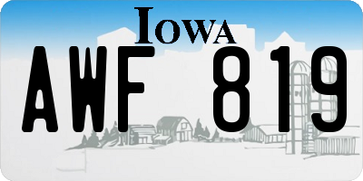 IA license plate AWF819