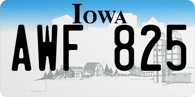 IA license plate AWF825