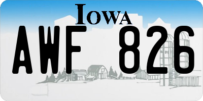 IA license plate AWF826