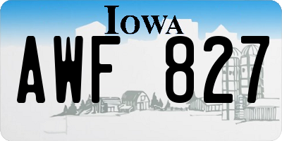 IA license plate AWF827