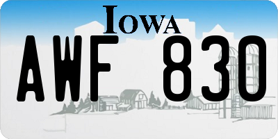 IA license plate AWF830