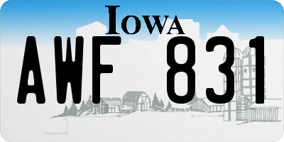 IA license plate AWF831
