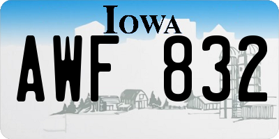 IA license plate AWF832