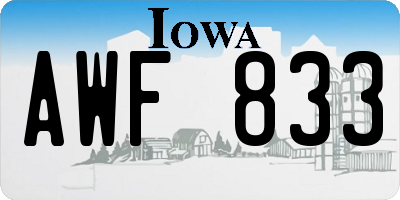 IA license plate AWF833