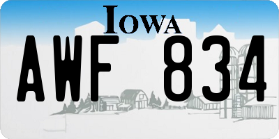 IA license plate AWF834