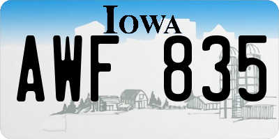 IA license plate AWF835