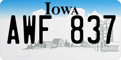 IA license plate AWF837