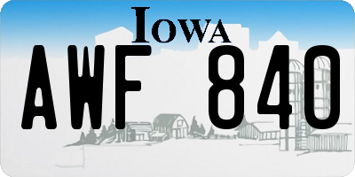 IA license plate AWF840