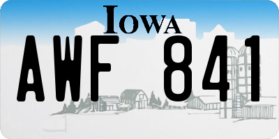 IA license plate AWF841