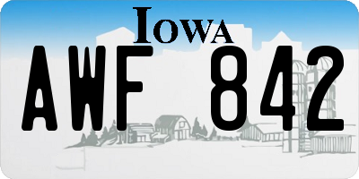 IA license plate AWF842