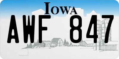 IA license plate AWF847