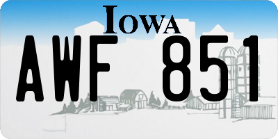 IA license plate AWF851