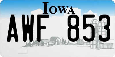 IA license plate AWF853