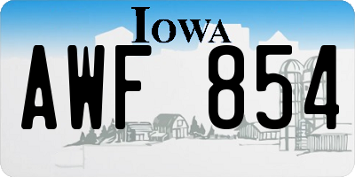 IA license plate AWF854