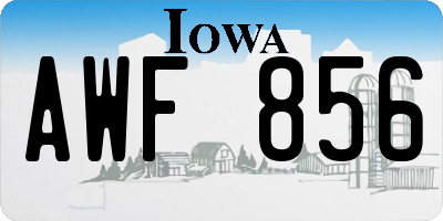 IA license plate AWF856