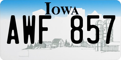 IA license plate AWF857
