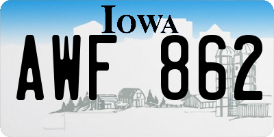 IA license plate AWF862