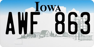 IA license plate AWF863