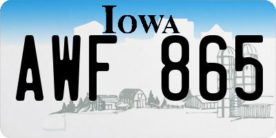IA license plate AWF865
