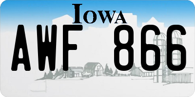 IA license plate AWF866