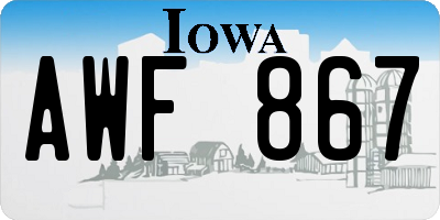 IA license plate AWF867