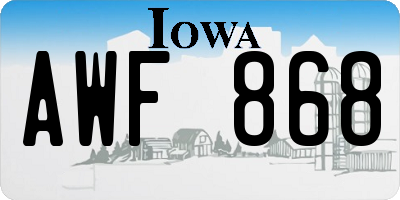 IA license plate AWF868