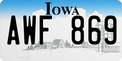 IA license plate AWF869